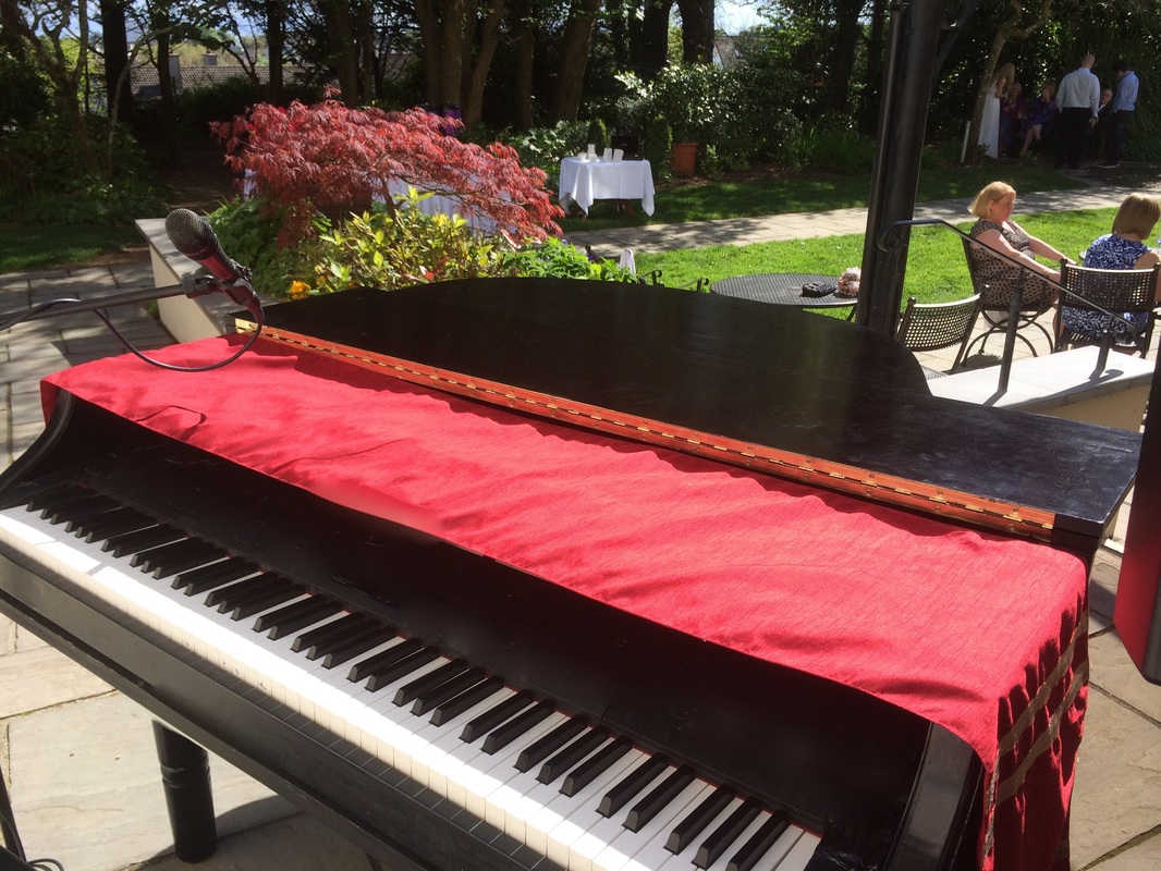 Piano Set up outdoors, for a wedding at the Ardilhaun Hotel, Galway, Ireland