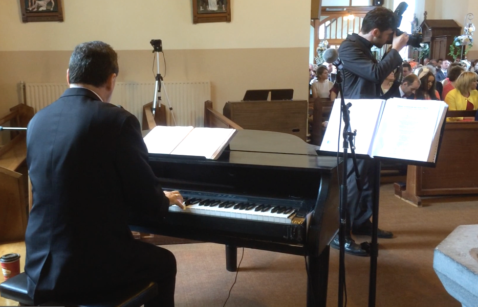 Piano Player at a wedding Ceremony in galway