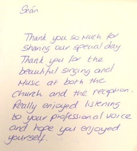 Sean De Burca , Claddagh Church Wedding Singer Galway, Review